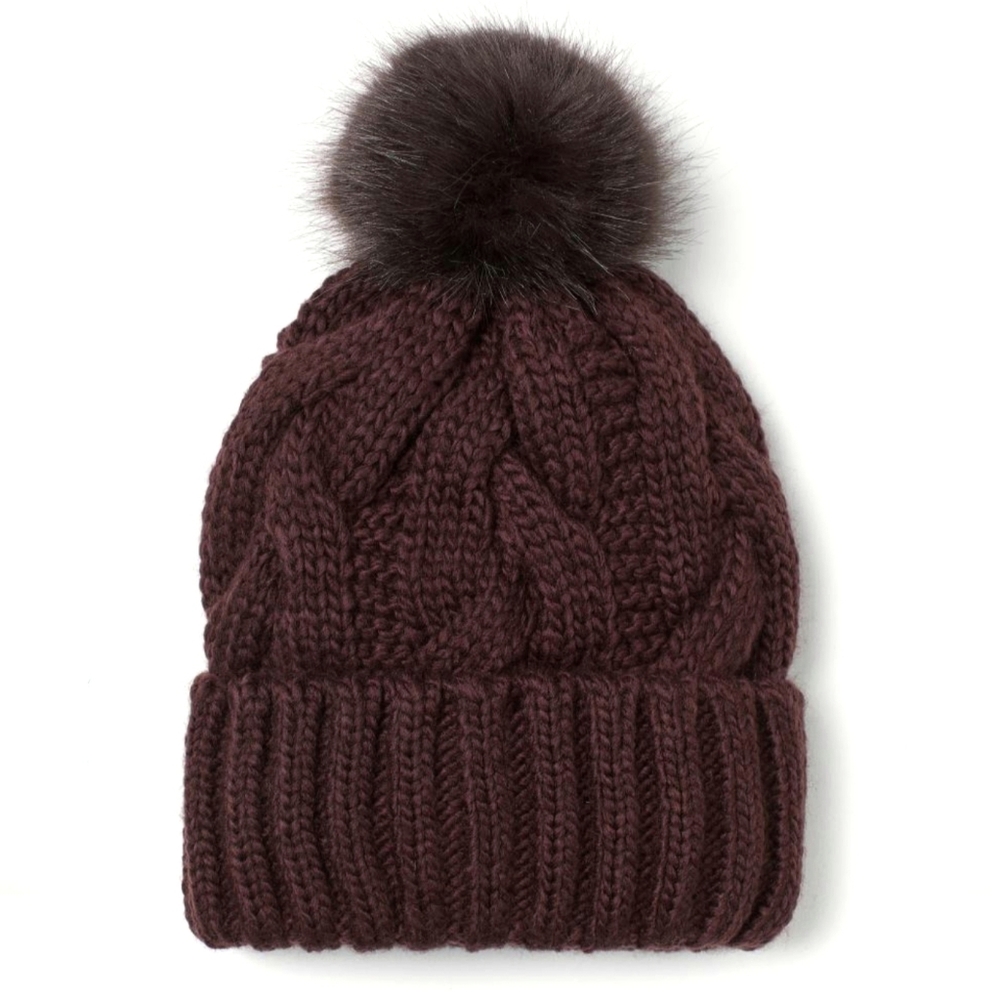 Knit hat - dark plum purple